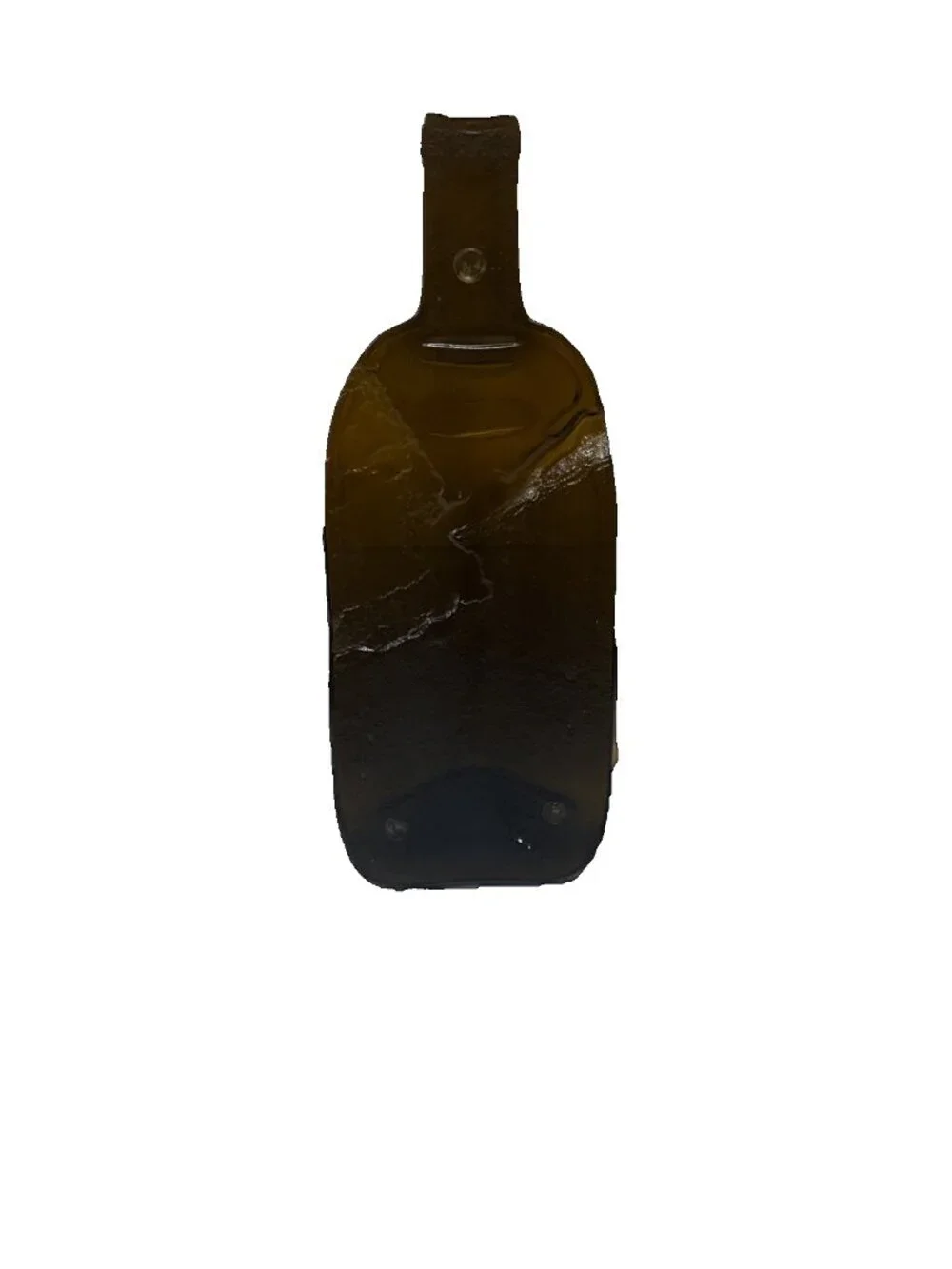 Imperfect Glass Melted Wine Bottle Cheese Tray Trivet Spoon Rest Serving Plate